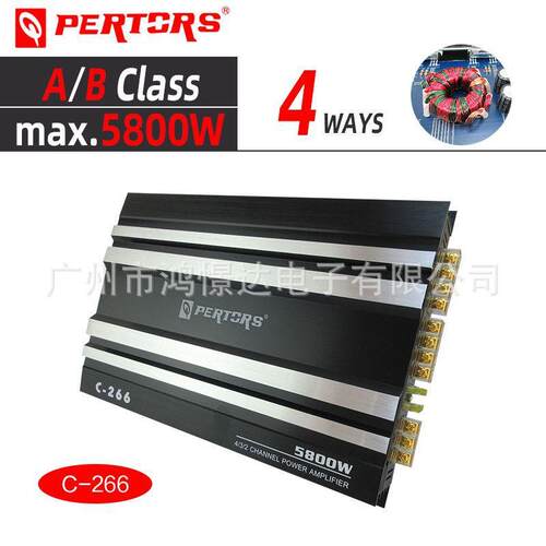 音响改装喇叭QPERTORS帕特斯QPC-266四路功放4声道5800w300长