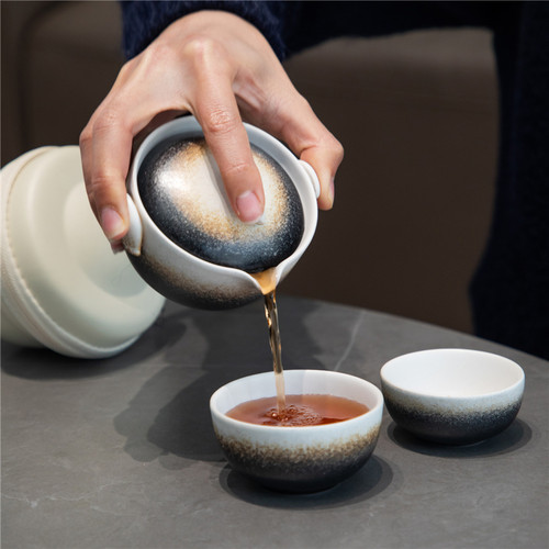 和二茶斋一壶二杯旅行茶具便携式小包办公家用简易出差盖碗快客杯