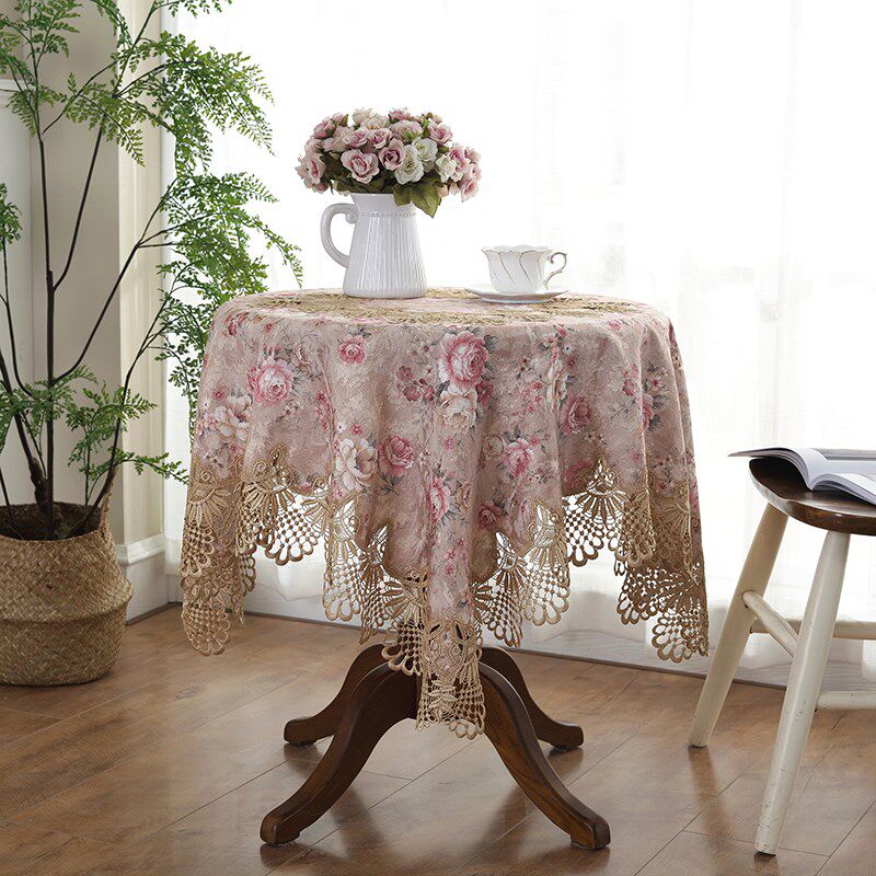 布艺餐桌布圆桌转盘台布阳台圆桌小茶几角几桌布家用装饰盖巾