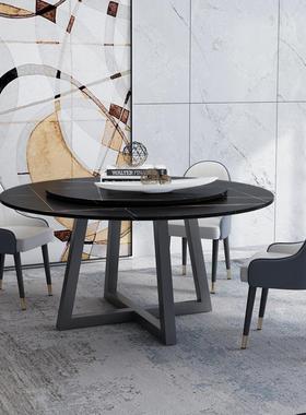 选岩桌户板餐桌严椅组合酒店饭店多wyy20241人位圆形饭小型家用大圆桌组合