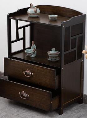 餐边柜落公简约转茶水柜竹实木中式DGI客厅办室收纳茶地柜置物角