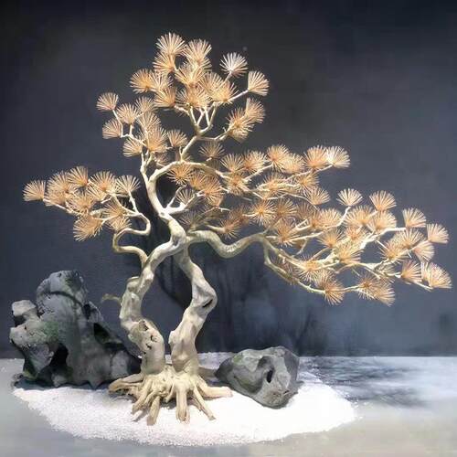 新中式仿真松树迎松雪松客马摆尾YS-5411松假室内大型装饰枯木树