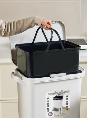 2025升级款家湿用厨房分类垃圾桶颜值带大容量三层按压HT064盖干