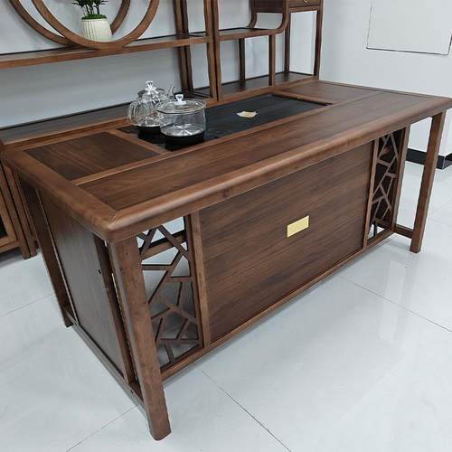 家实木茶桌椅组合用一桌五椅夫功泡室茶新中式办公茶几茶具XZX套