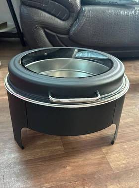 跨境不锈钢自助加餐炉形ECX圆形热木纹黑色白保温炉商用酒方店餐