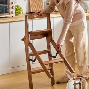 梯家用多功能折叠凳便携式 登高梯子阶梯架椅厨214花房高脚凳带靠