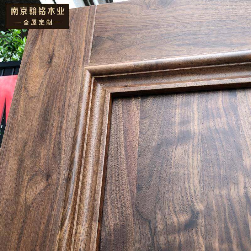 门南纯木门原木132门全实木室内实门套装卧室厨卫京门家用黑胡桃
