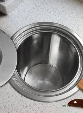 304不锈钢房台面入式垃槽圾F9M5TH6M桶橱柜嵌家用分类桌厨面隐藏