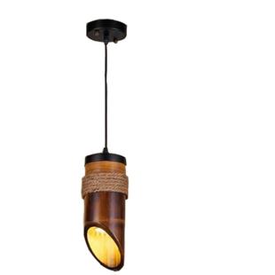 饰编织吊竹田筒 竹藤园民宿酒店装 风格 客栈257灯餐厅竹筒灯新中式