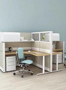 公简约多人职位单人带员屏风办公桌组办公大厅时HOI尚办桌合办公