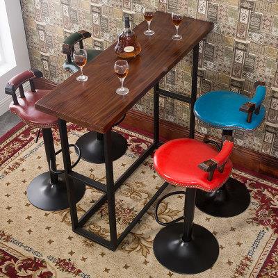 式酒用吧椅复古实木吧美台椅靠升降RIN椅家高脚凳高凳旋转吧凳背