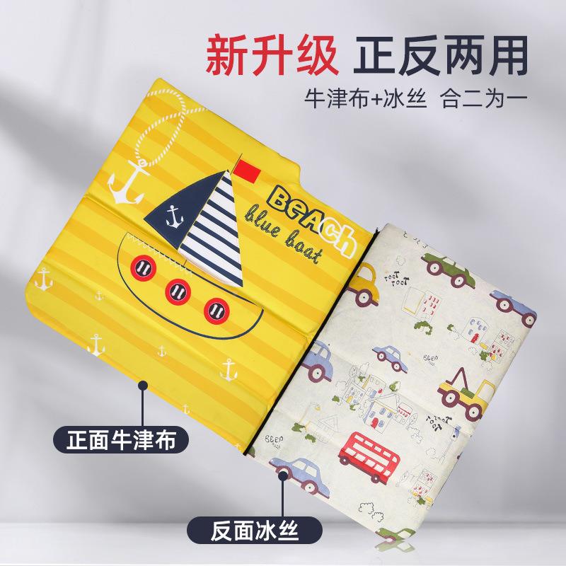 卡通折叠车后排旅行床免充气卡通丝面折叠睡垫夏季儿双童冰旅游车