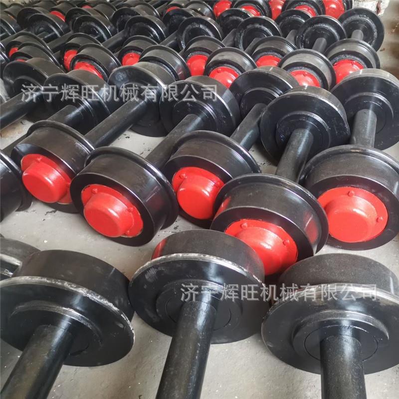 矿车轮对35mm矿用轨0道钢铸铁实心车轮平300mm350板铸车空心矿车