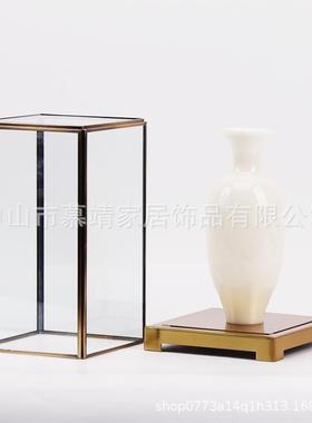 新中式古代透明玻璃罩子现花瓶树脂摆件客厅茶几博架柜家642，643
