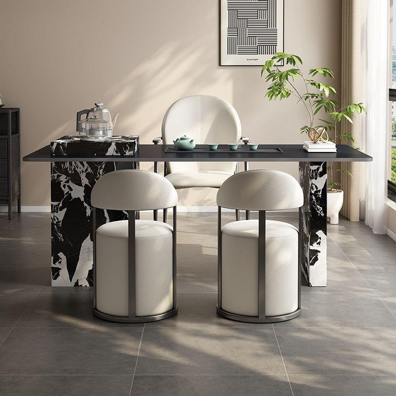 轻奢岩办板实木桌椅组合现代客厅家用茶茶公室小茶台几ZJD烧水壶