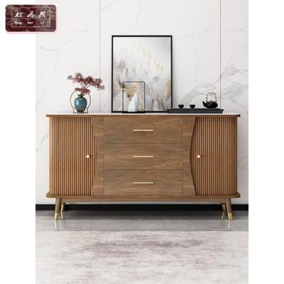 新中靠式双门推拉储物柜置物柜餐柜酒柜一体墙实木家用WBE厨边房