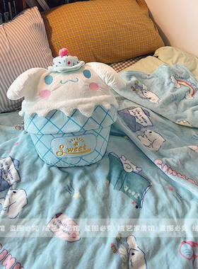 抱枕被子毯WIE两用二合一午加休厚汽车折叠午车用枕头办公室睡子