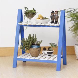 人字形小花架双层饰室内阶梯制木装客厅多肉花盆架568932落地置物