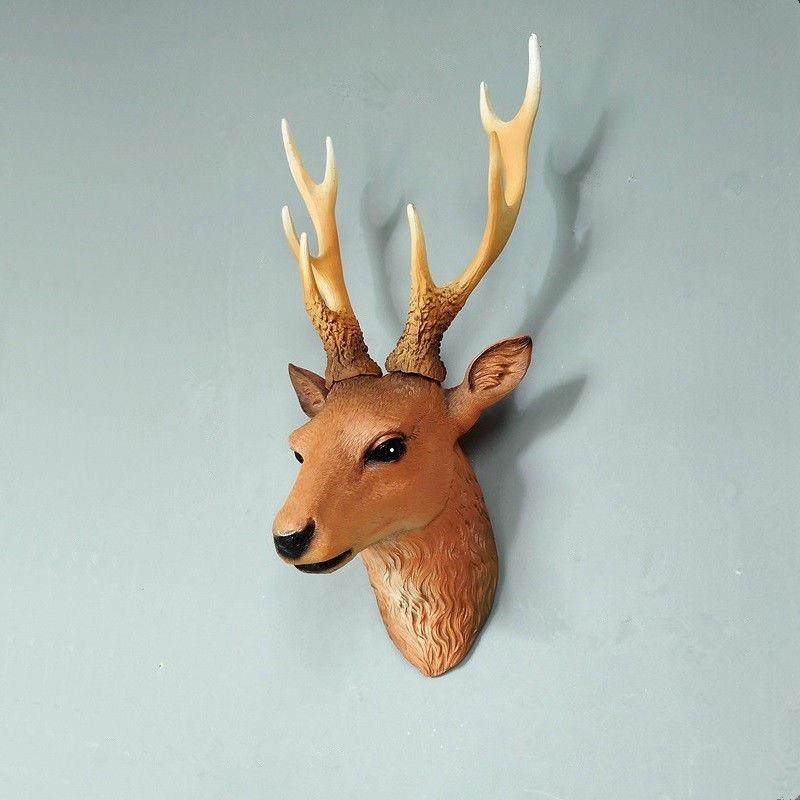 E1iD9zo6招财麋鹿壁挂式客厅间玄关鹿头墙面装饰欧轻奢立体个复古