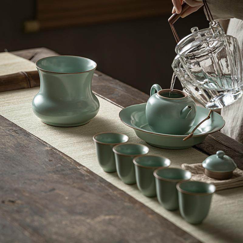 皓具澜天泡青汝建水茶洗小号汝瓷水YC-AB000盂废茶缸窑复古干茶茶