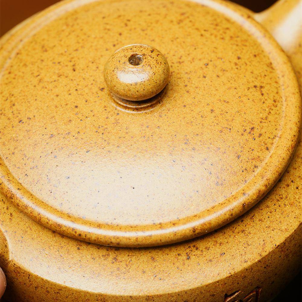 观山扁古壶宜兴砂壶还原绘烧紫砂壶泥手段工紫刻功夫泡茶壶家用茶