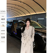 大翻领双排扣风衣外套女气质高级宽松长款 1XTWO白日舒曼 经典 大衣