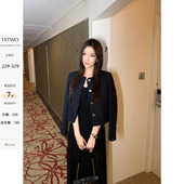 复古粗花呢圆领小香风外套女气质宽松短款 1XTWO 新贵小香 上衣