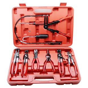 9件管束夹钳组套汽车水管钳卡钳直型喉式管束钳卡扣钳卡箍工具