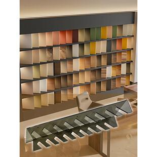 瓷砖展示架样块色板橱柜门板展架石材小样品亚克力卡槽斜放展示架