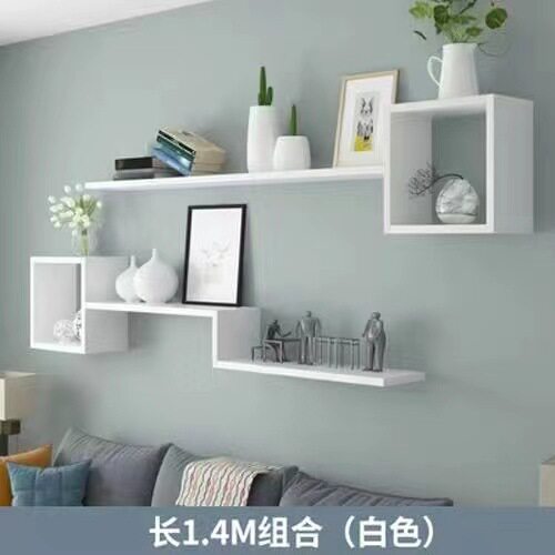 墙上置物架卧室壁柜隔板吊柜壁挂墙面创意格子客厅书架墙壁置物架