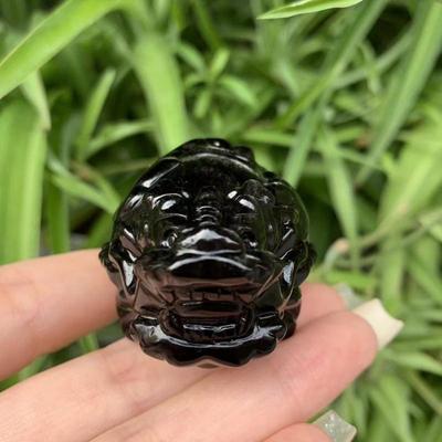 雕刻银耀石战龟手工小摆件