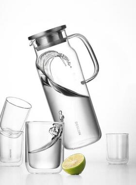 德世朗DESLON清韵玻璃冷水壶套装DQY-TZ016B高硼硅耐热玻璃茶具