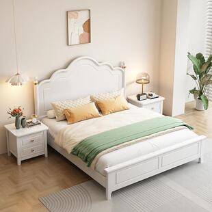 美式实木床1.8米主卧双人床现代简约储物大床结婚床北欧1.5m床