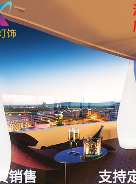 户外LED发光灯柱七彩景观庭院草坪民宿炮弹水滴路引灯落地火焰灯