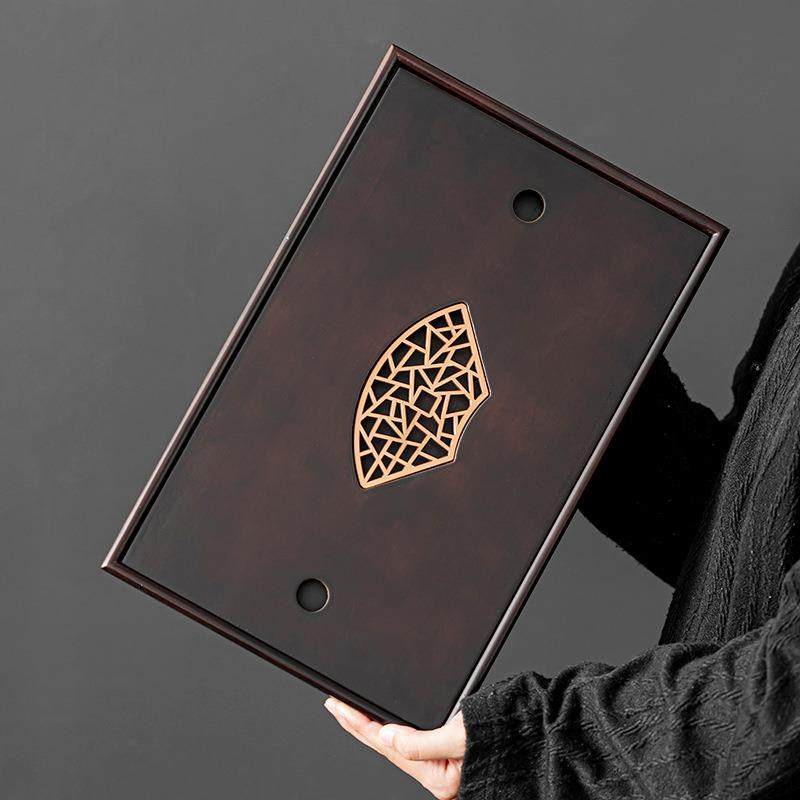 新中式竹木竹制茶盘家用长方形整块干泡盘泡茶储水式小茶台竹托盘