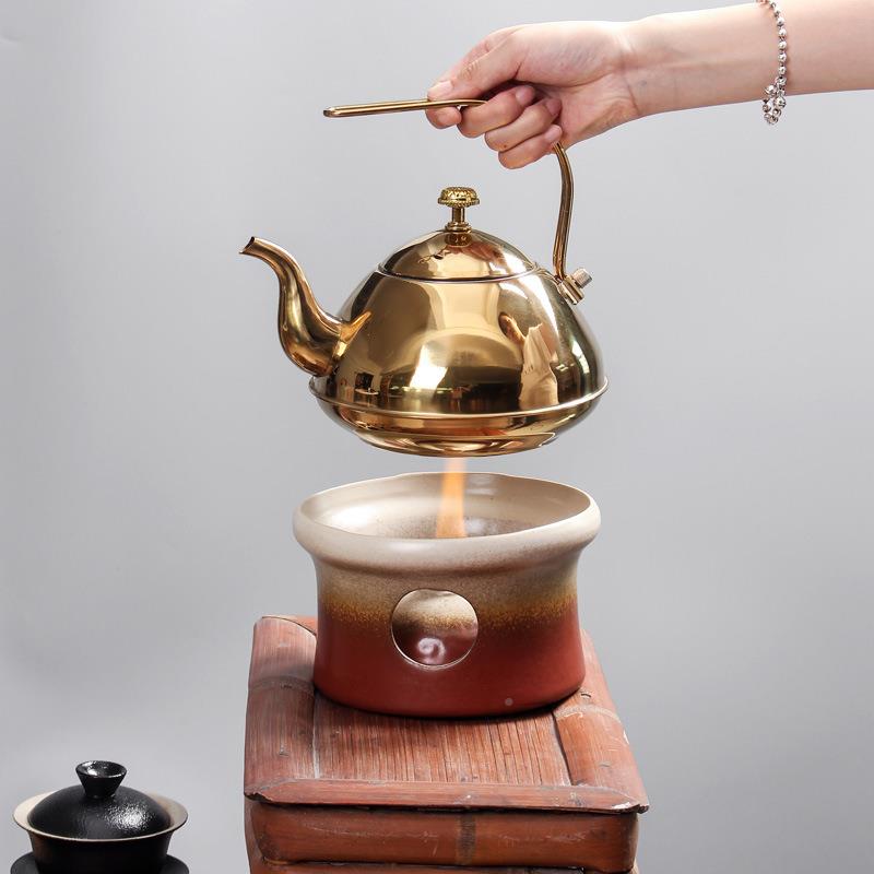 温LBV广式煮茶壶陶酒精瓷茶炉茶餐厅煮饭店专用点都德烧水茶壶保