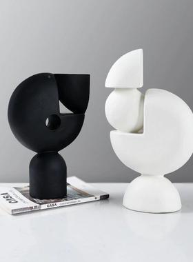 饰欧式轻奢抽象艺术几何树脂件摆客57081体厅玄关书房酒店民宿家居装品