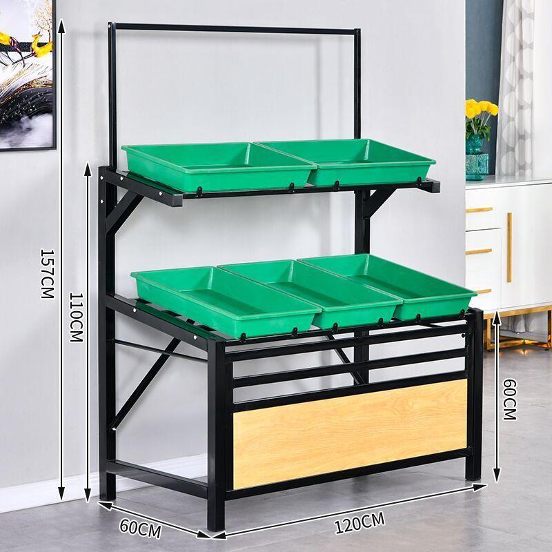 超市水果架子梯形果架多层展货架架CND便利店钢蔬木货示架