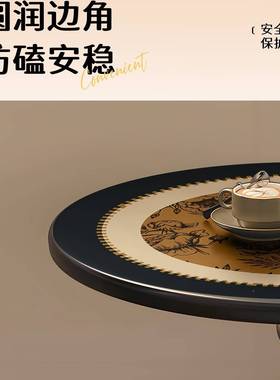 中古风边几法小茶几可床移沙发边柜艺术复古式动小圆桌EYG头柜小