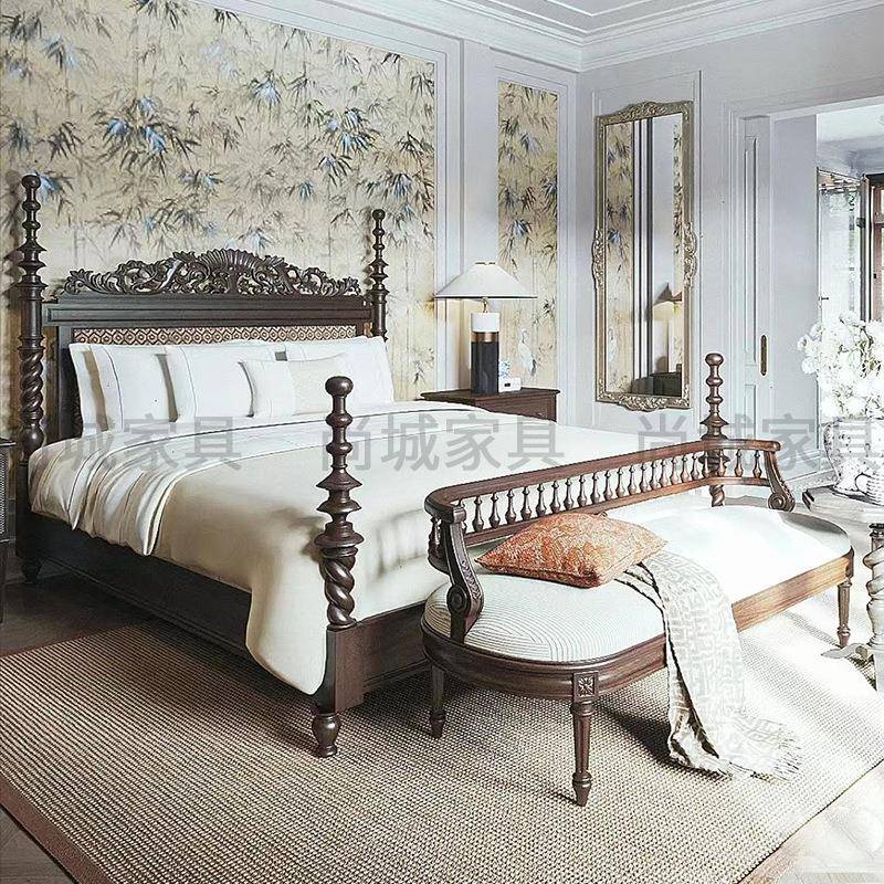 复DNU合1美卧式8实木床主双人床法式软包公主大床.5米1.米轻奢现