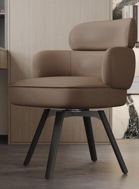 意式可旋转餐家用书桌椅休闲椅谈椅轻奢餐妆桌椅主USC人椅茶洽椅