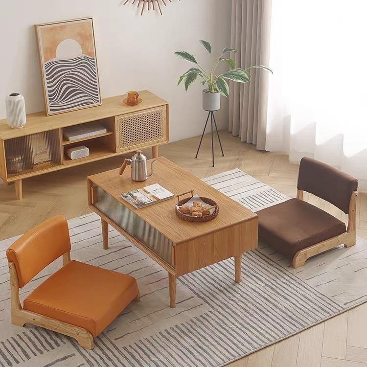 日喝式榻米座椅实木飘窗和椅无脚无腿靠背椅子床榻上MDL室茶桌茶