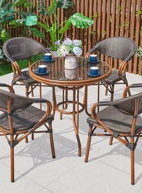 户外休闲桌商用椅家用天别墅庭院园防花水防OFY晒露座椅室外套装