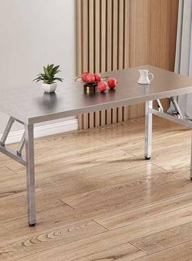 加ODV不厚锈钢折桌便携式烧烤桌子摆方摊商用夜市简易餐桌圆角小