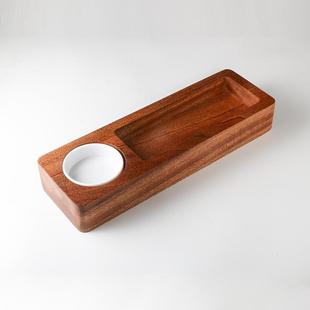 沙比利木实点心托盘寿司木托拼盘多功OYL能小餐吃盘厅木牛排盘