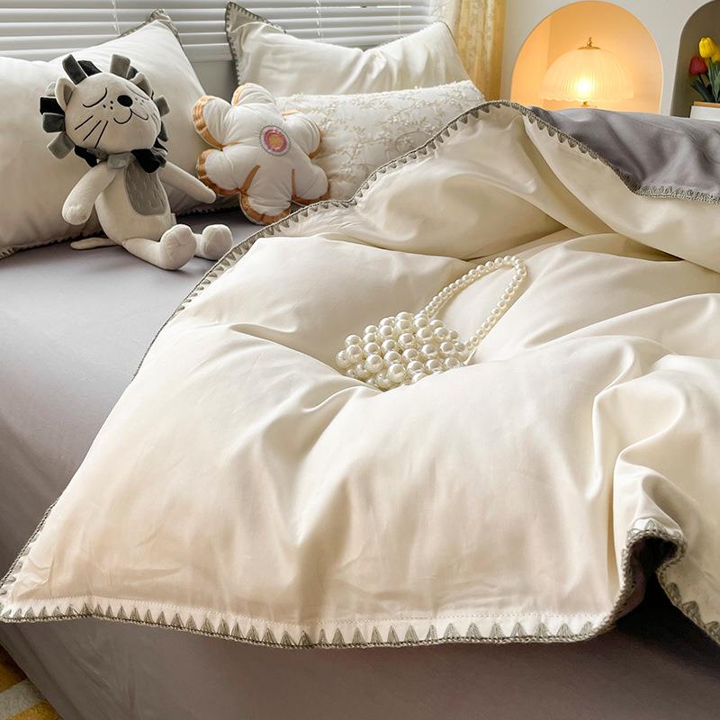 式简约x纯棉被套单件150x200230被罩EXS100全棉学日生床单人三四