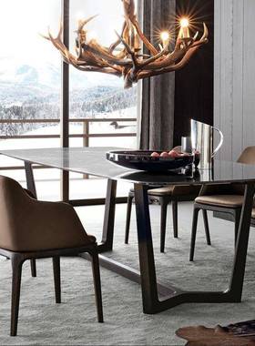 多规格轻理石ODB奢餐桌椅时尚大气办公议桌家用实大木餐会桌椅组