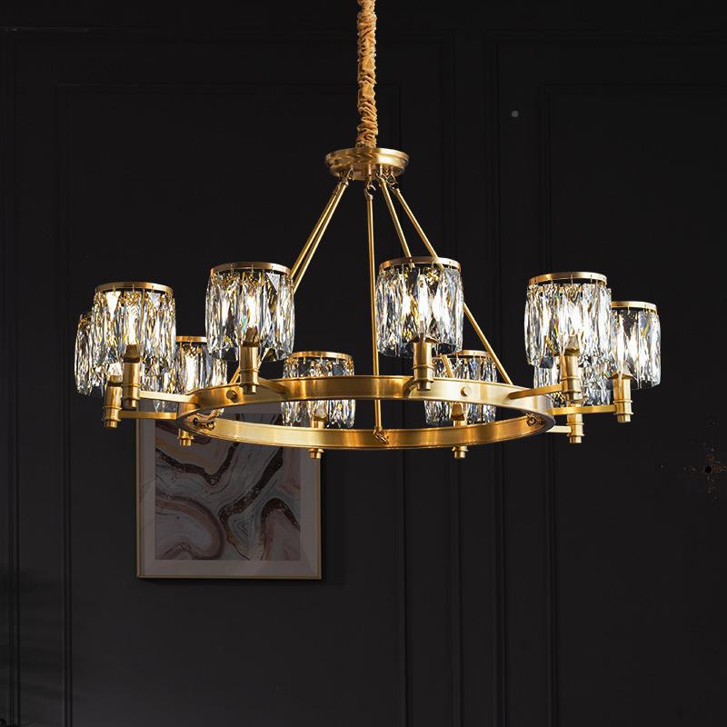美式档全LDX现铜书轻奢水晶客厅吊灯后代复古高别墅房餐厅护眼灯