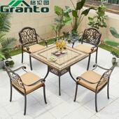 用户外烧烤桌别墅院家用铸铝NOE砖桌椅室外商碳烤电庭烤休瓷闲餐