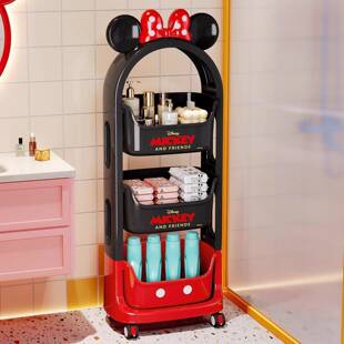 卫间置物架落地浴室窄隙收纳架厕缝所夹柜NQE收纳缝生柜小推车